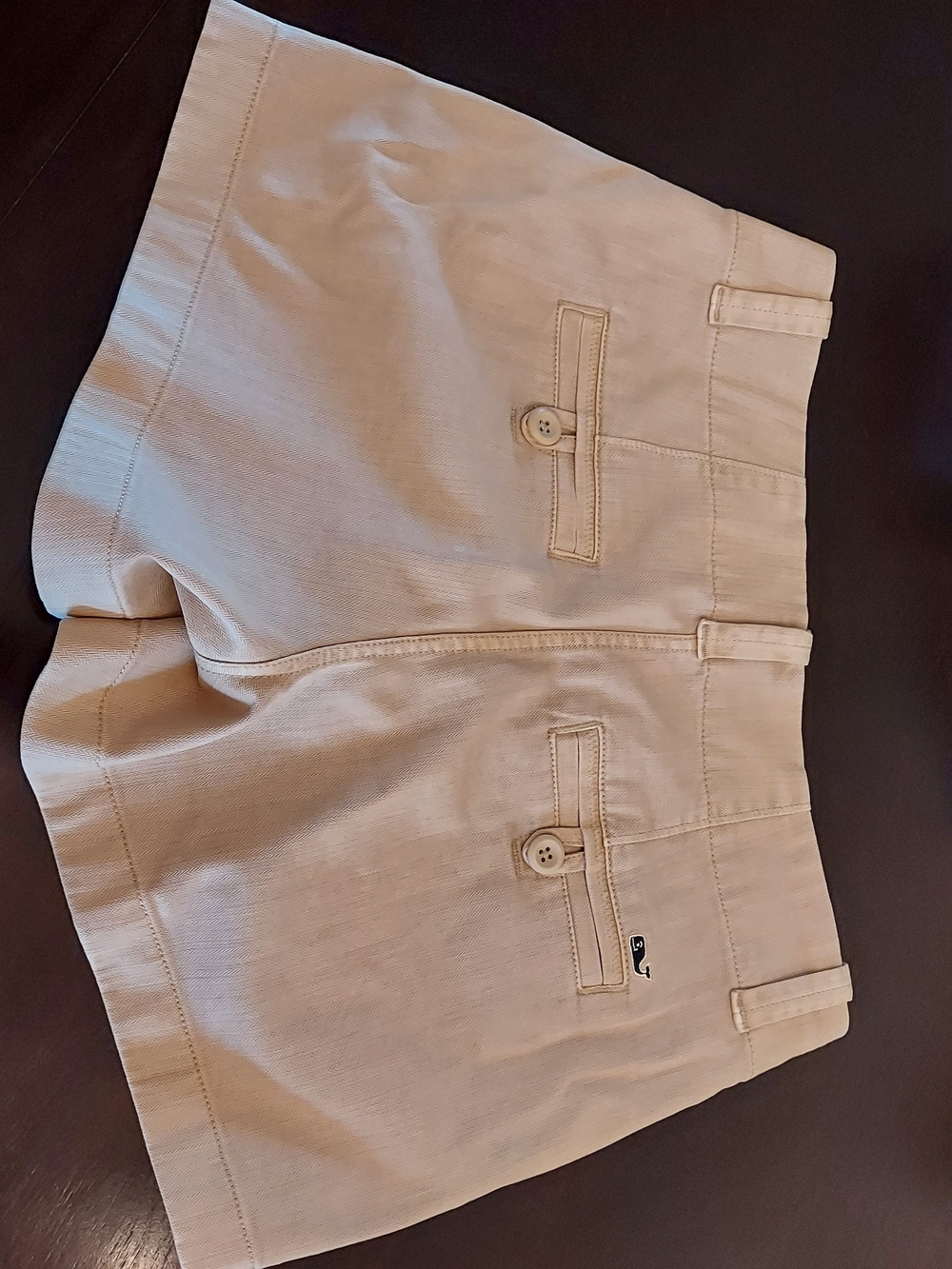 Vineyard Vines Khaki Herringbone High-Rise Tailored Women's Shorts. Sz. 00 - Picture 6 of 16